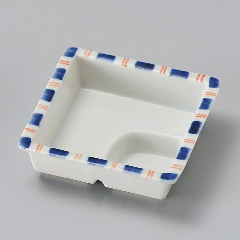 金正陶器 二色十草仕切付鉢 1個(ご注文単位1個)【直送品】