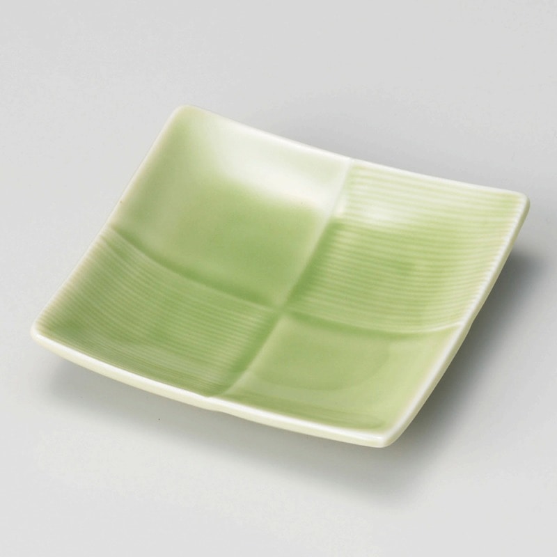 金正陶器 ヒスイ 市松正角皿 1個（ご注文単位1個）【直送品】