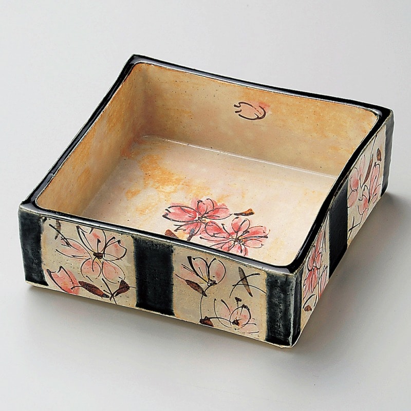 金正陶器 手描四方鉢 1個(ご注文単位1個)【直送品】