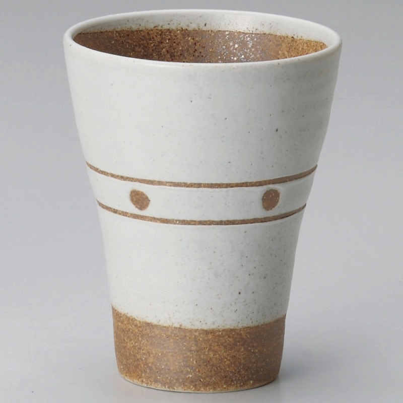 金正陶器 白釉水玉カップ計量ライン付 1個(ご注文単位1個)【直送品】