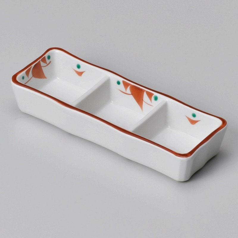 金正陶器 赤絵小花三品皿(小) 1個(ご注文単位1個)【直送品】