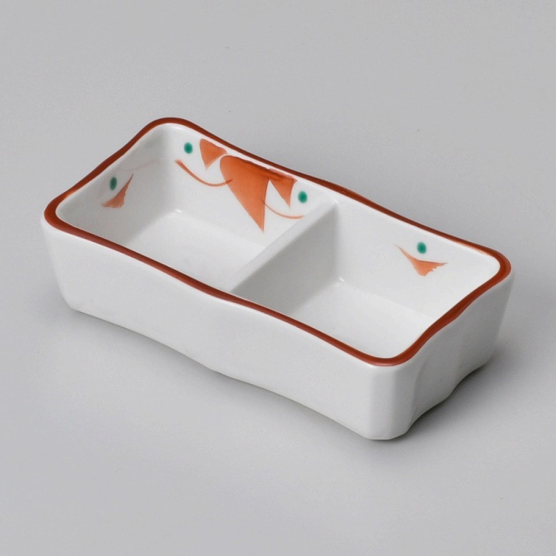 金正陶器 赤絵小花二品皿 1個(ご注文単位1個)【直送品】