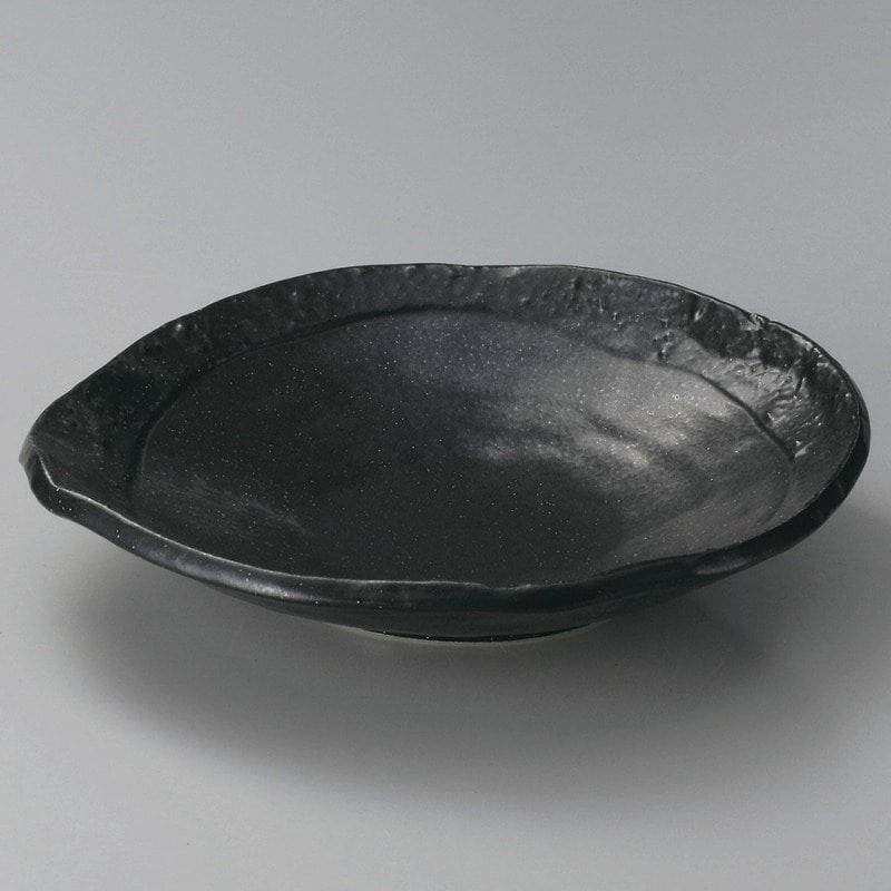 金正陶器 石目黒めん皿 1個(ご注文単位1個)【直送品】