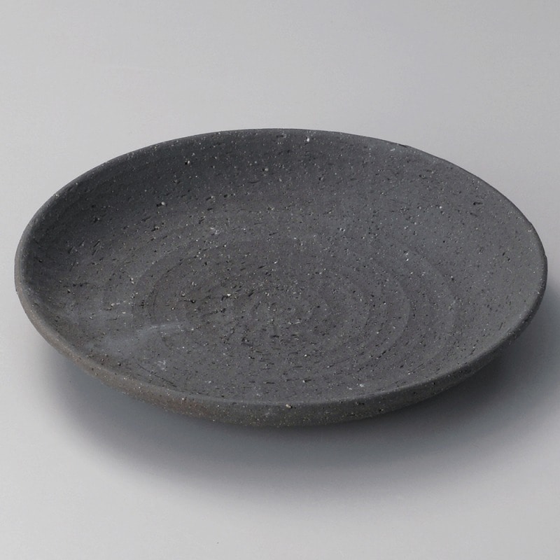 金正陶器 黒土8寸皿 1個(ご注文単位1個)【直送品】