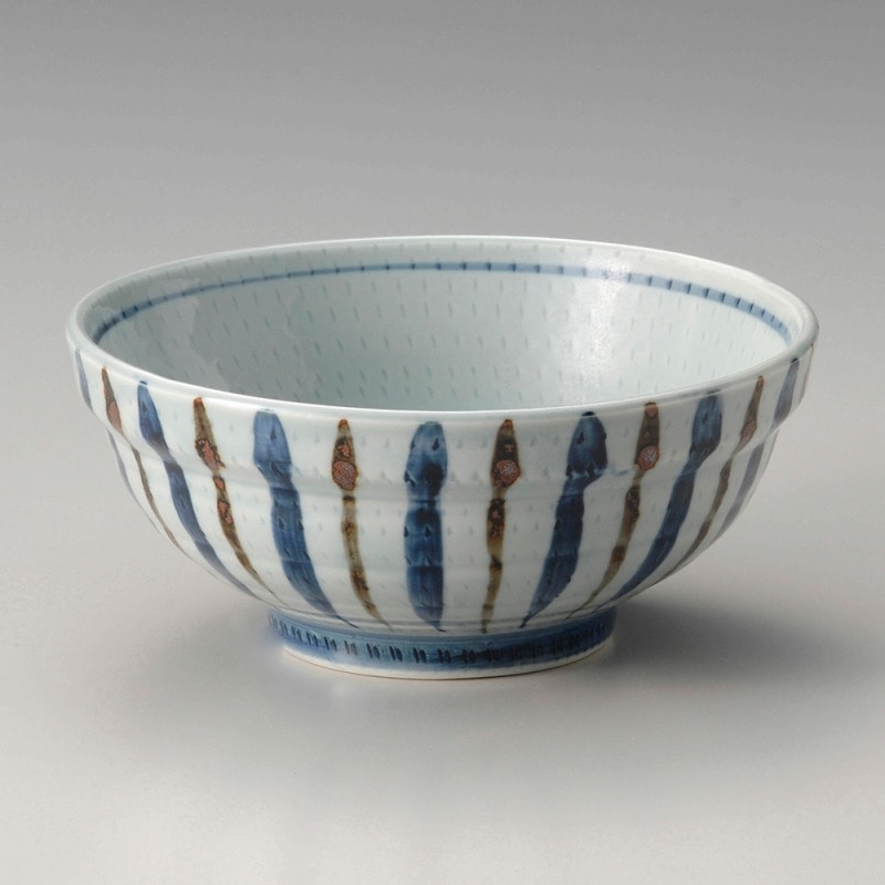 金正陶器 トチリ二色十草玉渕6.0寸丼 1個(ご注文単位1個)【直送品】