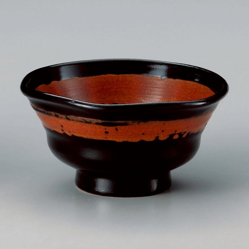 金正陶器 柚子黒赤ハケ5.5丼 1個（ご注文単位1個）【直送品】