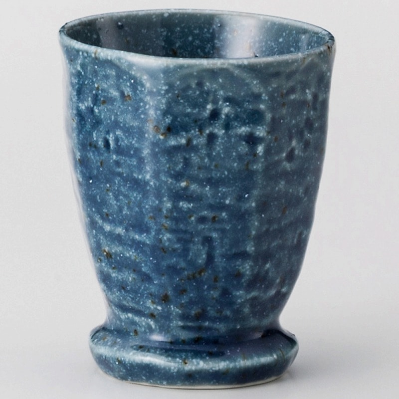 金正陶器 ブルー削り湯呑 1個(ご注文単位1個)【直送品】