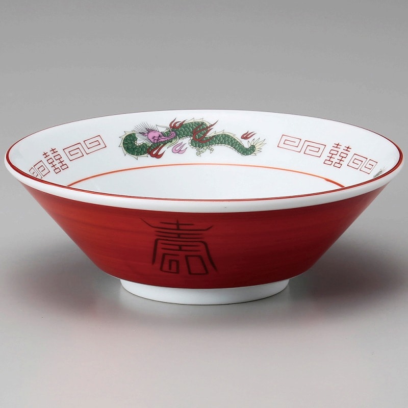 金正陶器 赤巻三ツ竜切立6.8丼 1個(ご注文単位1個)【直送品】