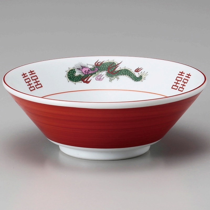 金正陶器 赤巻三ツ竜切立6.3丼 1個(ご注文単位1個)【直送品】