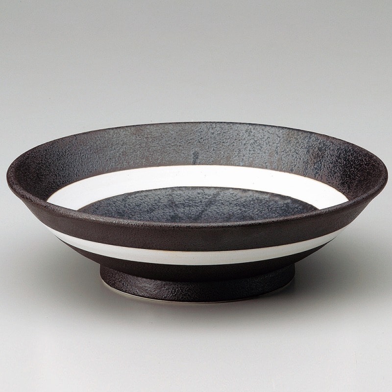 金正陶器 いぶし白ライン反9.0丼 1個(ご注文単位1個)【直送品】