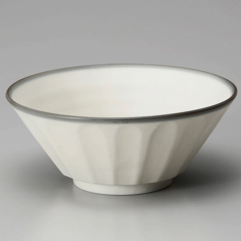 金正陶器 ホワイト グレーしのぎ型6.3ラーメン 1個(ご注文単位1個)【直送品】