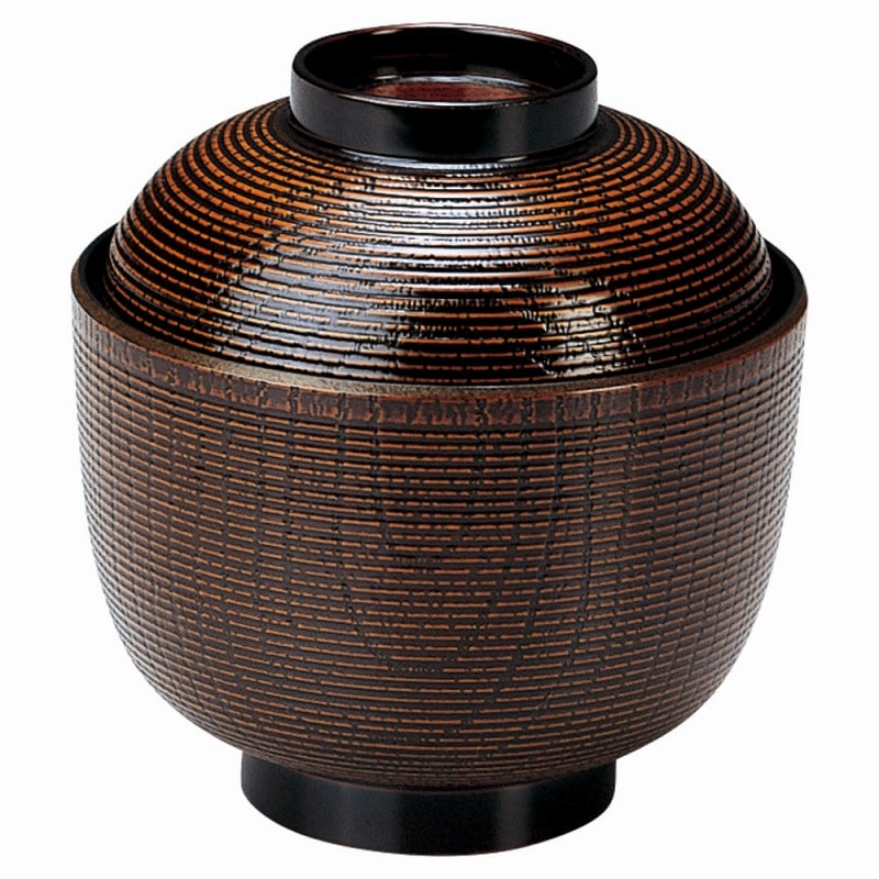 金正陶器 ［A］千筋ケヤキ小吸椀 栃 1個（ご注文単位1個）【直送品】