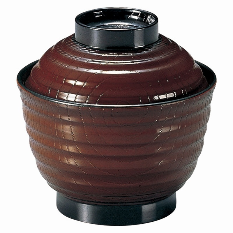 金正陶器 ［A］3.5寸乱引木目小吸椀 溜 1個（ご注文単位1個）【直送品】