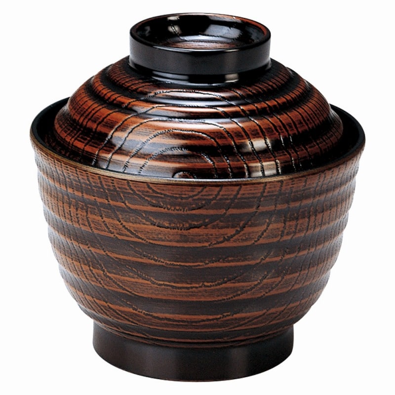 金正陶器 ［A］3.5寸乱引木目小吸椀 栃 1個（ご注文単位1個）【直送品】