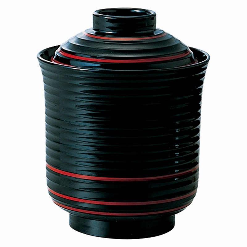 金正陶器 ［A］線引き箸洗椀（小） 黒朱ヒモ 1個（ご注文単位1個）【直送品】