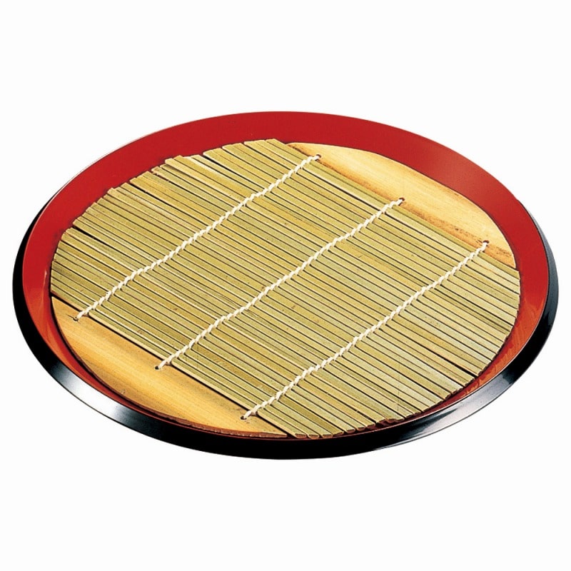 金正陶器 ［Ａ］８寸丸布目そば皿 朱渕黒本体 1個（ご注文単位1個）【直送品】