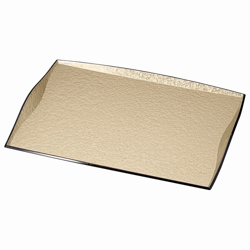 金正陶器 シャンパンゴールドアクアSL尺5耐熱渕付ウェーブトレー［ノンスリップ加工］ 1個（ご注文単位1個）【直送品】