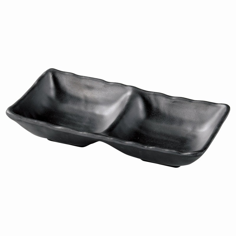 金正陶器 ［M］17.7ひねり二ツ切鉢 黒マット 1個（ご注文単位1個）【直送品】