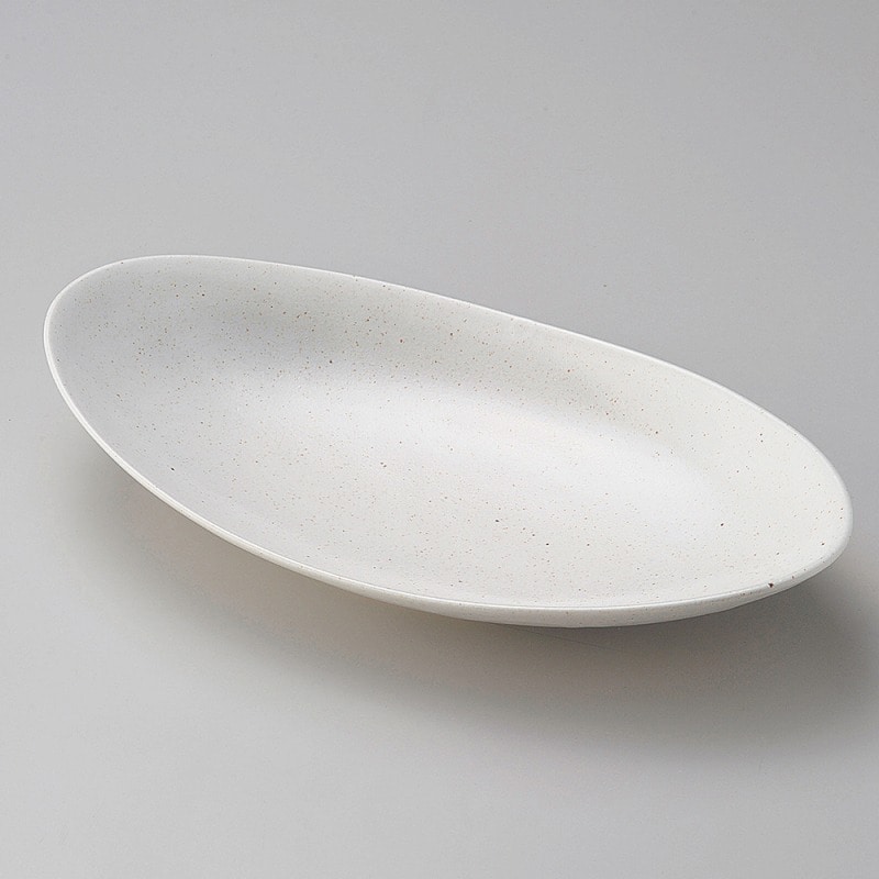 金正陶器 白釉オーバルデイッシュ大 1個（ご注文単位1個）【直送品】