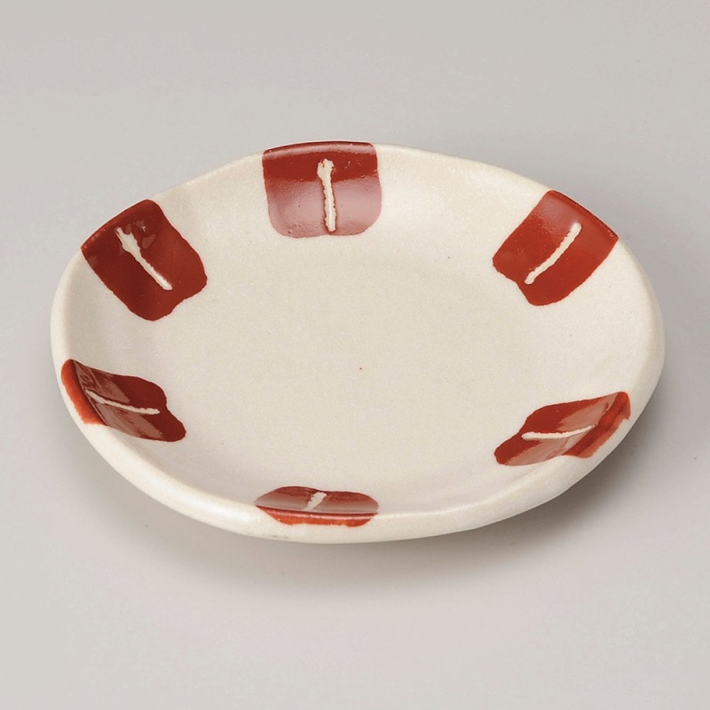 金正陶器 ランダム十草 5.0取り皿 赤 1個（ご注文単位1個）【直送品】