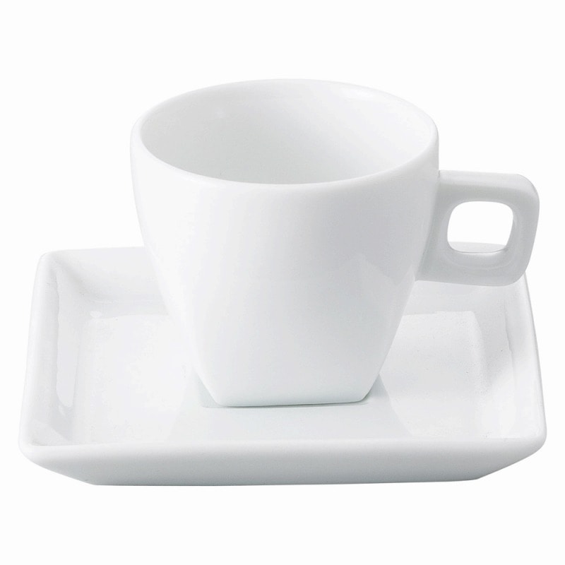 金正陶器 スクウェアホワイトエスプレッソカップ ※カップ単品のみ 1個（ご注文単位1個）【直送品】