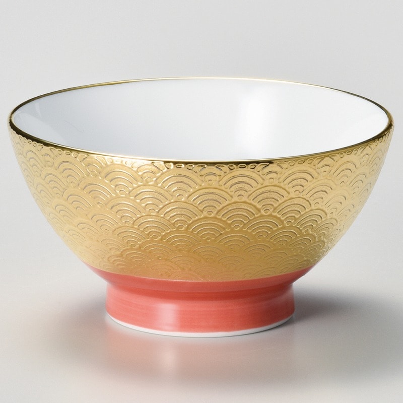 金正陶器 波紋EGアカ巻茶碗(G) 1個(ご注文単位1個)【直送品】