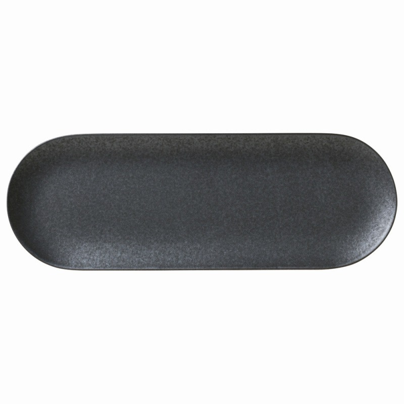 金正陶器 ラポール34㎝プレートロング（マットブラック） 1個（ご注文単位1個）【直送品】