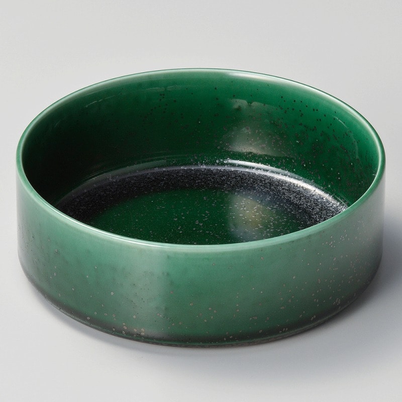 金正陶器 モダン織部グリーン鉢 1個（ご注文単位1個）【直送品】