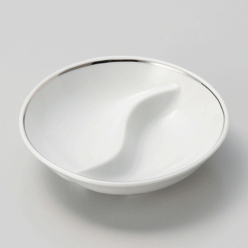 金正陶器 プラチナライン2ツ仕切松花堂鉢 1個(ご注文単位1個)【直送品】