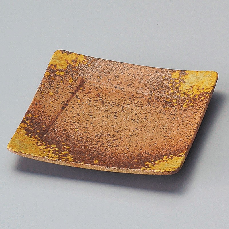 金正陶器 備前吹き松花堂角皿 1個（ご注文単位1個）【直送品】