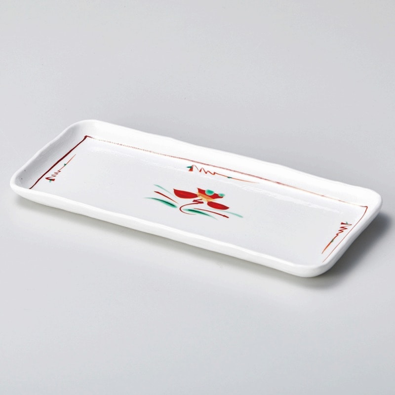 金正陶器 赤絵花紋突出皿 1個(ご注文単位1個)【直送品】