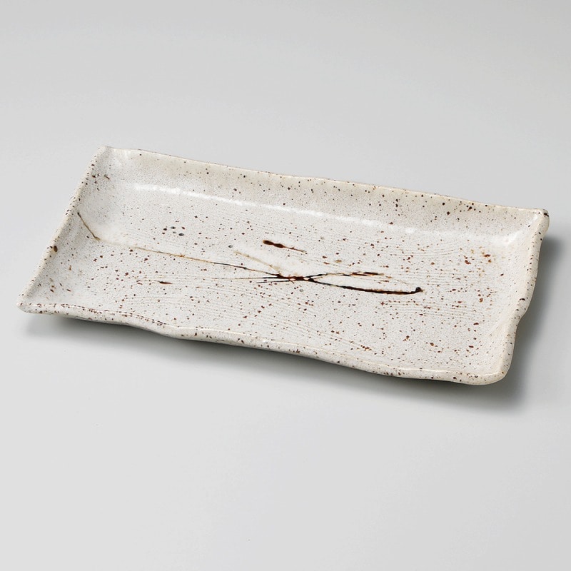 金正陶器 アメ細刷毛長角大皿 1個（ご注文単位1個）【直送品】