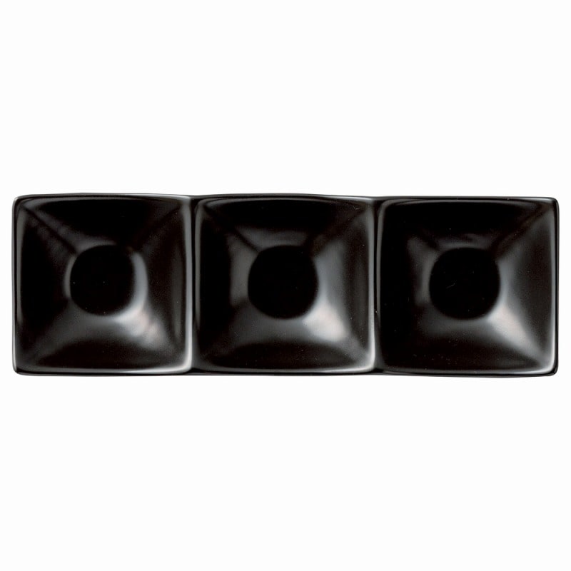 金正陶器 スタイル 黒3P角鉢 1個(ご注文単位1個)【直送品】