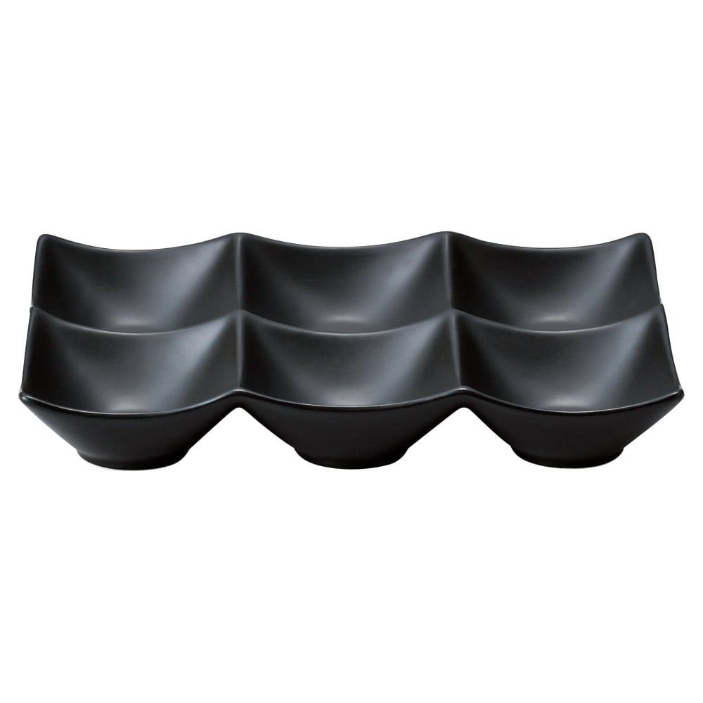 金正陶器 スタイル黒6P角鉢 1個(ご注文単位1個)【直送品】