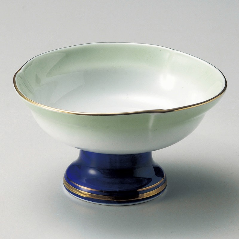 金正陶器 ヒワ吹ルリ浜高台小鉢 1個（ご注文単位1個）【直送品】