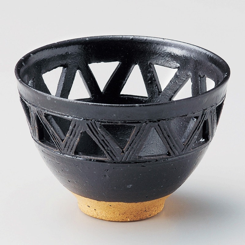 金正陶器 黒織部透し小鉢 1個（ご注文単位1個）【直送品】
