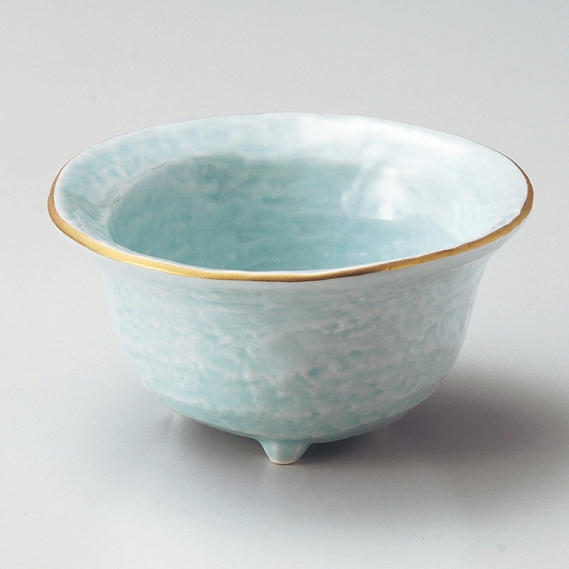 金正陶器 鳴海青地三ツ足小鉢 1個（ご注文単位1個）【直送品】