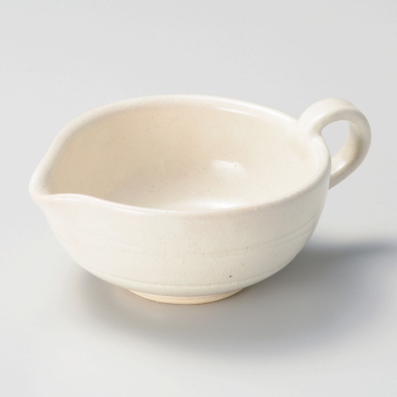 金正陶器 手造りモダン粉引（土物）手付きドレッシング 1個（ご注文単位1個）【直送品】