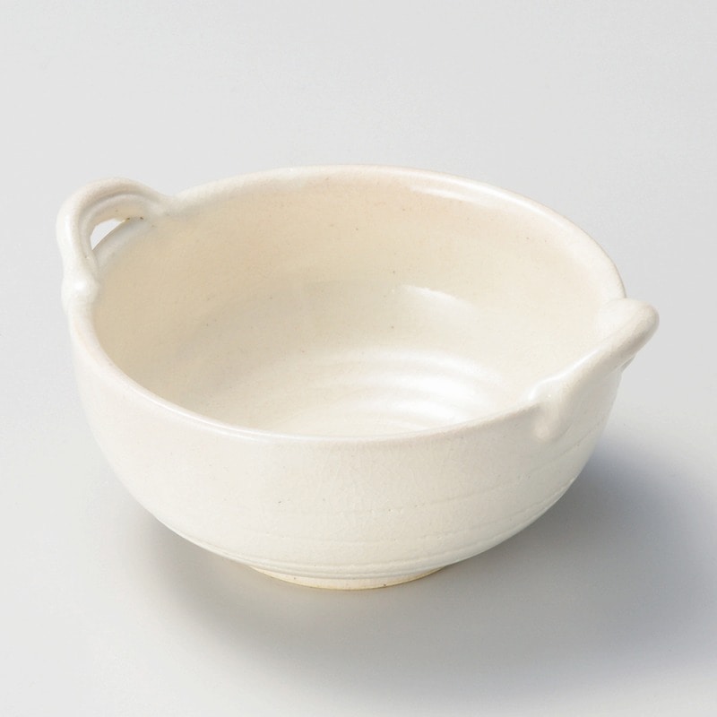 金正陶器 手造りモダン粉引(土物)手付き4.0ボール 1個(ご注文単位1個)【直送品】