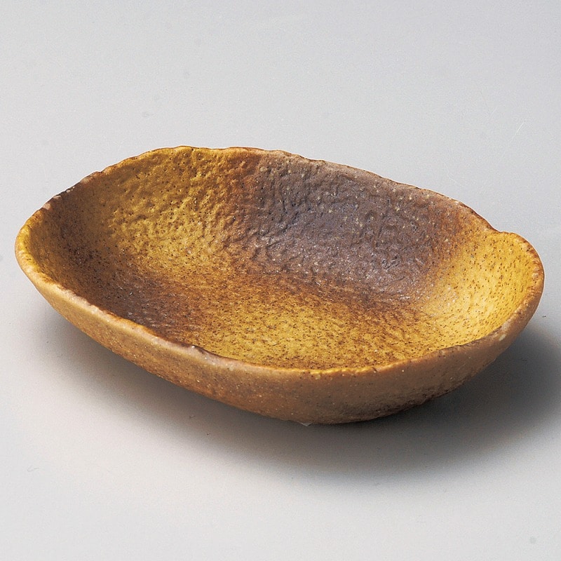 金正陶器 信楽吹5.0楕円深皿 1個（ご注文単位1個）【直送品】