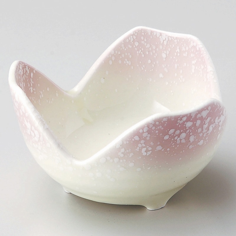 金正陶器 ピンク白吹割山椒4.0小鉢 1個（ご注文単位1個）【直送品】