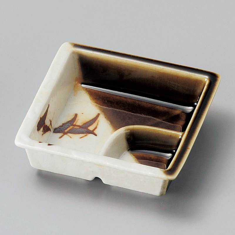 金正陶器 織部芦仕切鉢 1個(ご注文単位1個)【直送品】