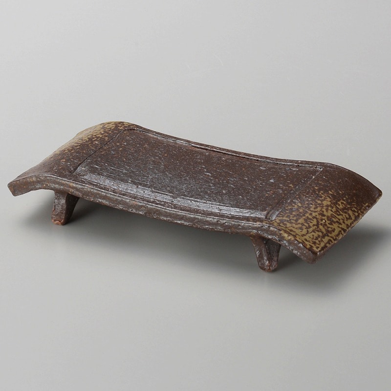 金正陶器 手造り備前風弓型7.0長角皿 1個(ご注文単位1個)【直送品】