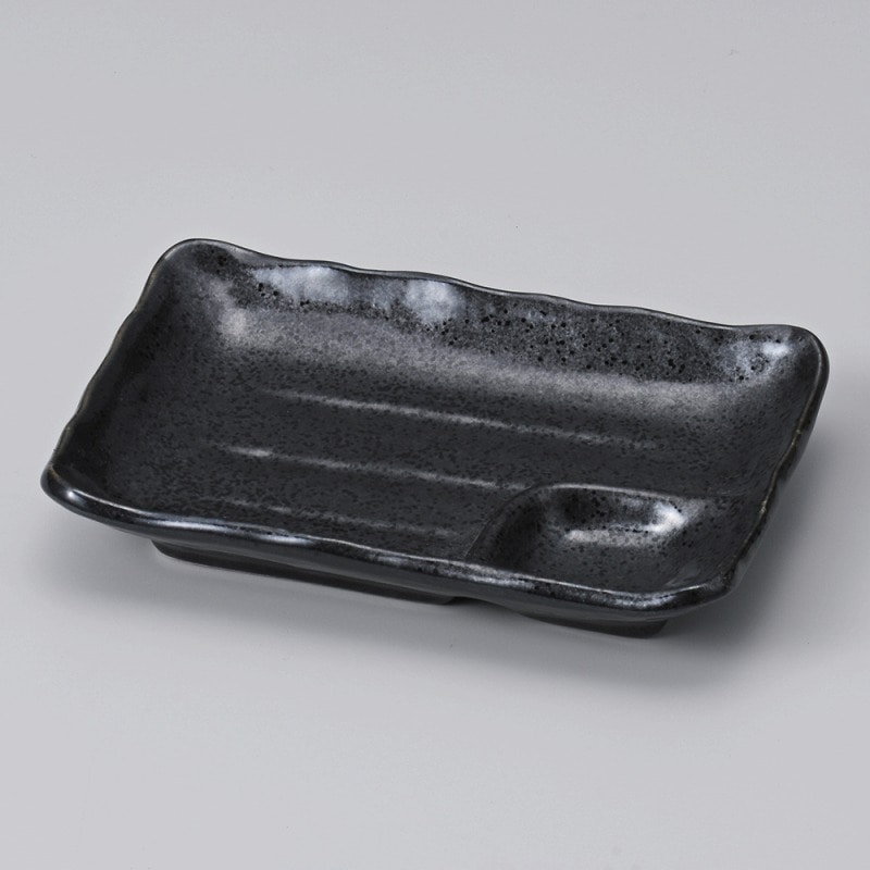 金正陶器 黒釉6.0仕切皿 1個(ご注文単位1個)【直送品】