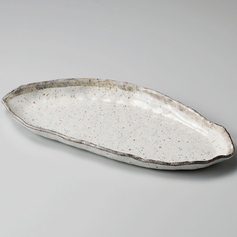 金正陶器 志野粉引変り長皿 1個（ご注文単位1個）【直送品】