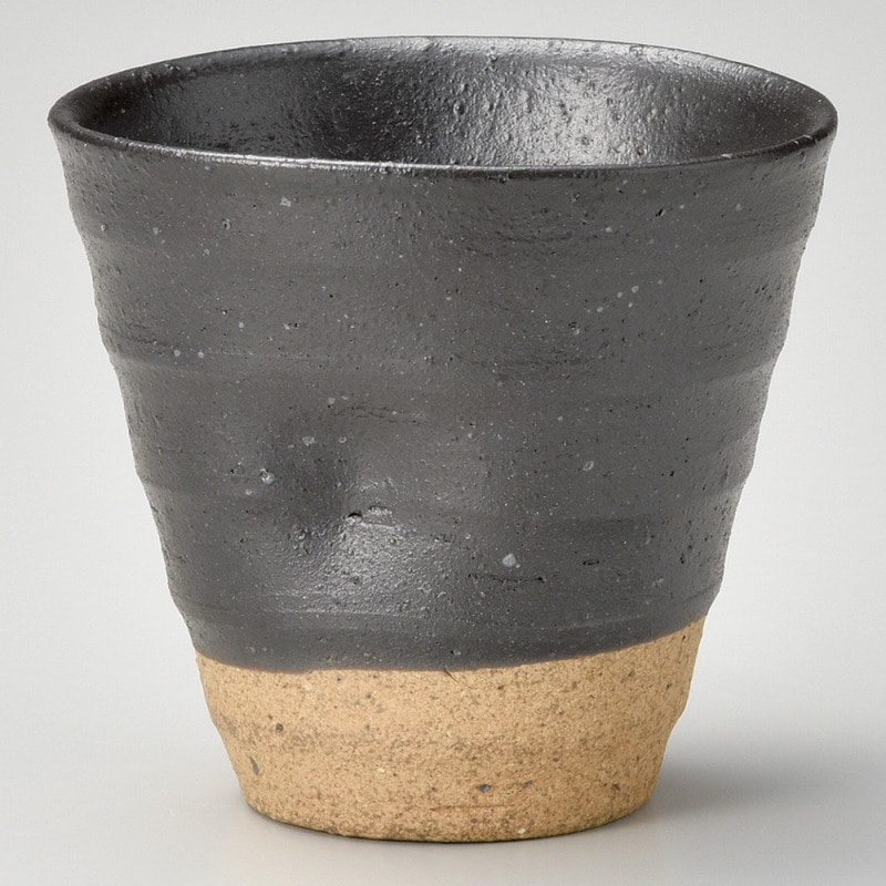 金正陶器 黒織部焼酎カップ(大) 1個(ご注文単位1個)【直送品】