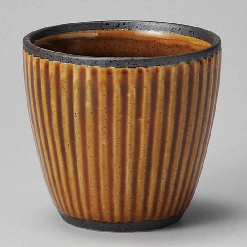 金正陶器 アメ釉ソギカップ 1個(ご注文単位1個)【直送品】