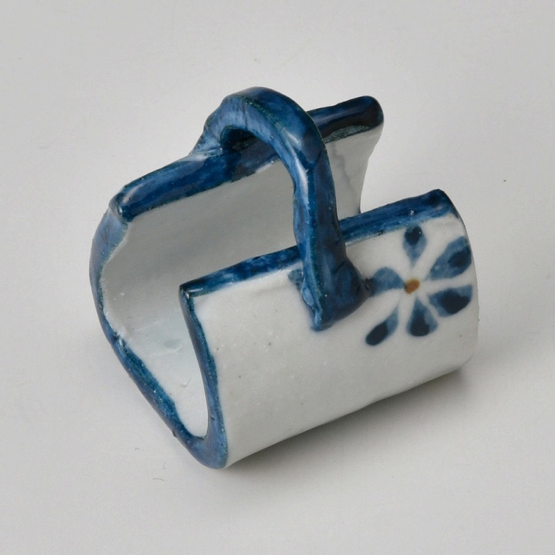 金正陶器 手造り手付カゴ箸置 1個(ご注文単位1個)【直送品】
