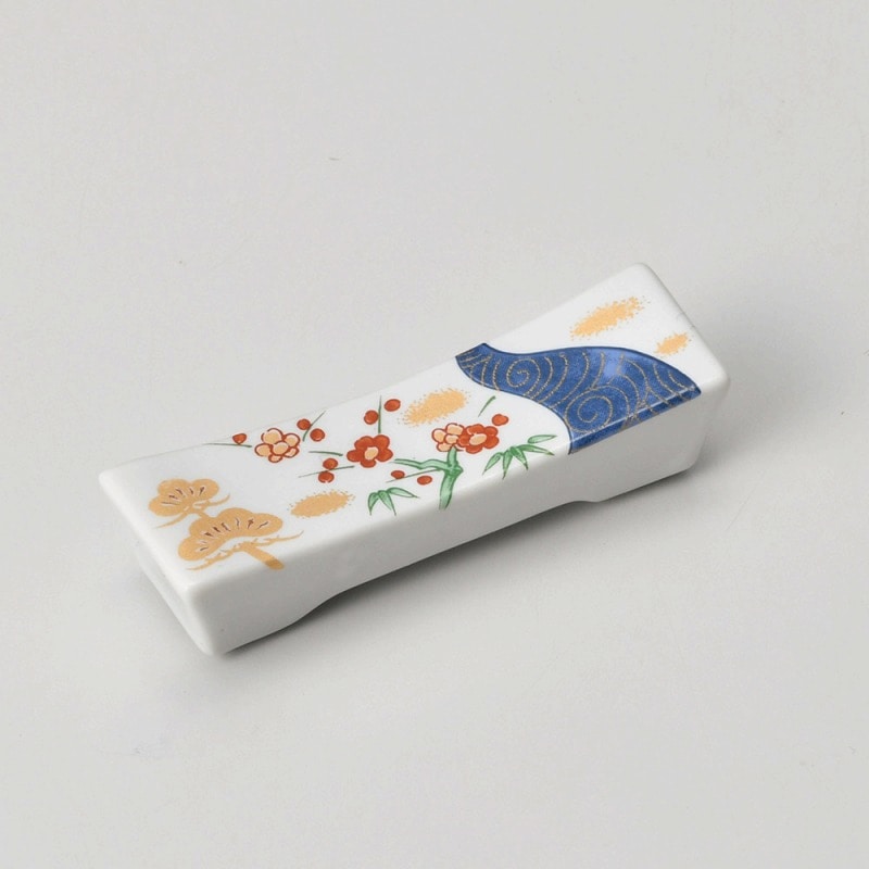 金正陶器 松竹梅角型箸置 1個(ご注文単位1個)【直送品】