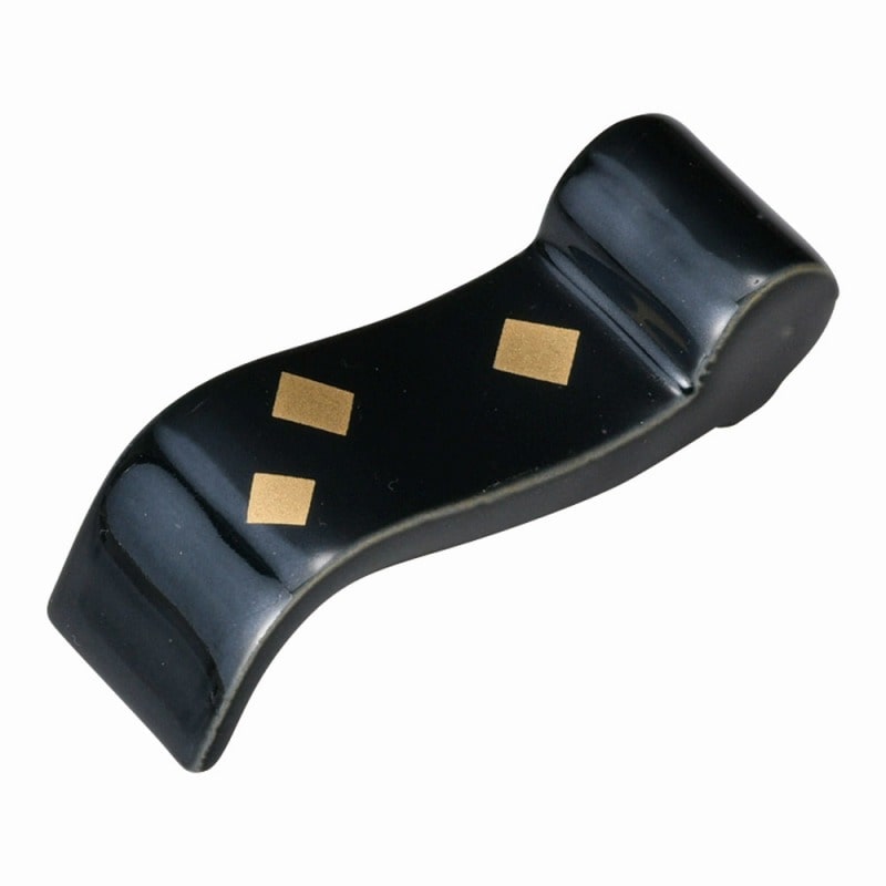金正陶器 黒市松巻き物型箸置 1個(ご注文単位1個)【直送品】